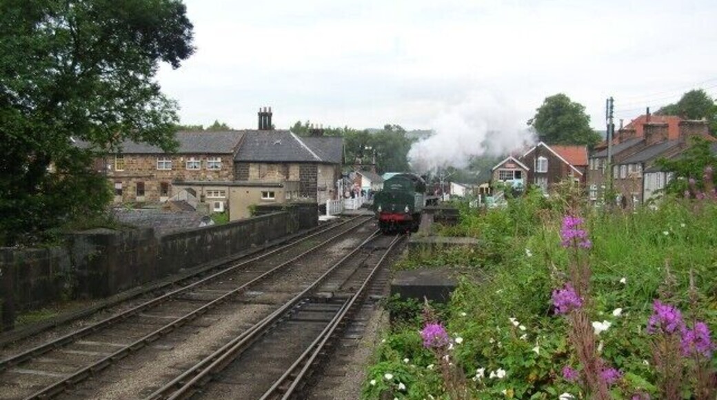 Grosmont Station Viewed from next to the tunnel under Lease Rigg.