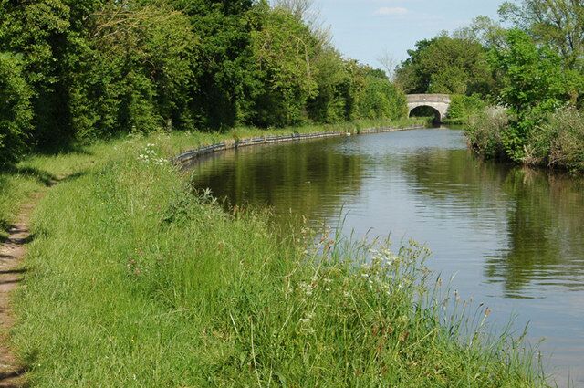 Llangollen Canal near Bettisfield The bridge is further away than it looks as the distance is foreshortened by a long leans.