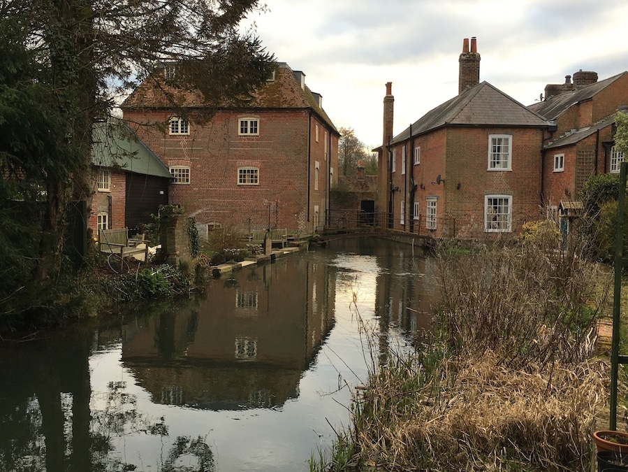 Photo of the back of the Mill taken from the garden just a little up river