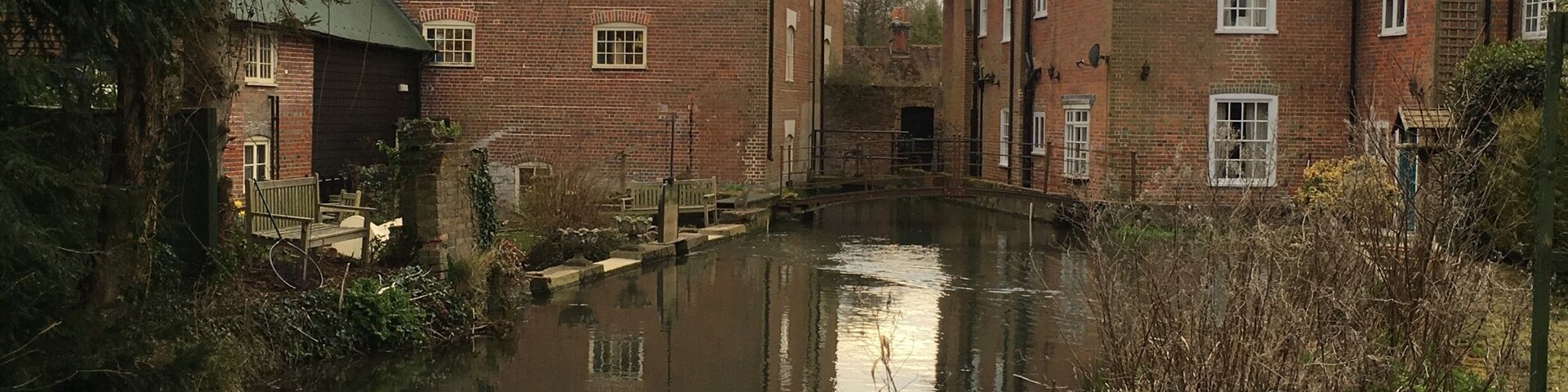 Photo of the back of the Mill taken from the garden just a little up river