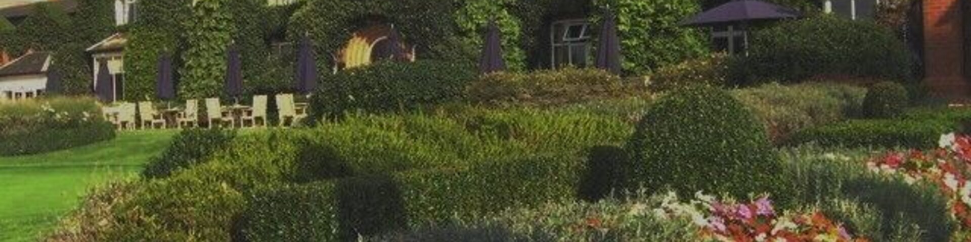 The Belfry Golf Centre. Home of the Ryder cup. Three good golf courses, hotel and facilities. Looking at French Restaurant across putting green.