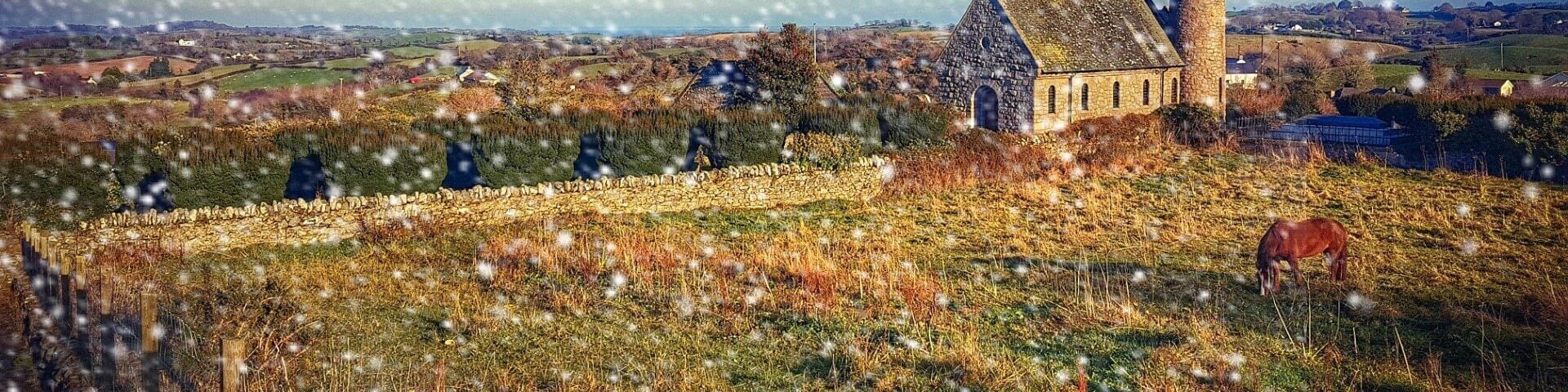 St.Patricks Replica Church at Saul Townland,County Down,N.Ireland. Founded by Ireland's Patron Saint,Padraig,in A.D.432