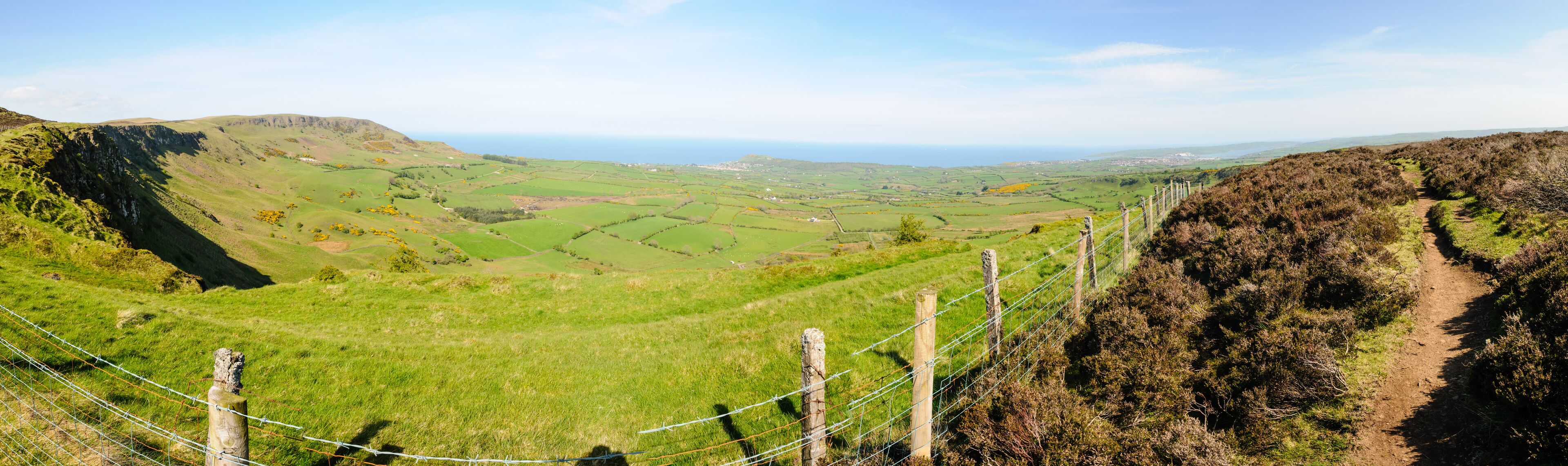 View from the top of Sallagh Brae, County Antrim, Northern Ireland, one of the main locations for the HBO show Game of Thrones