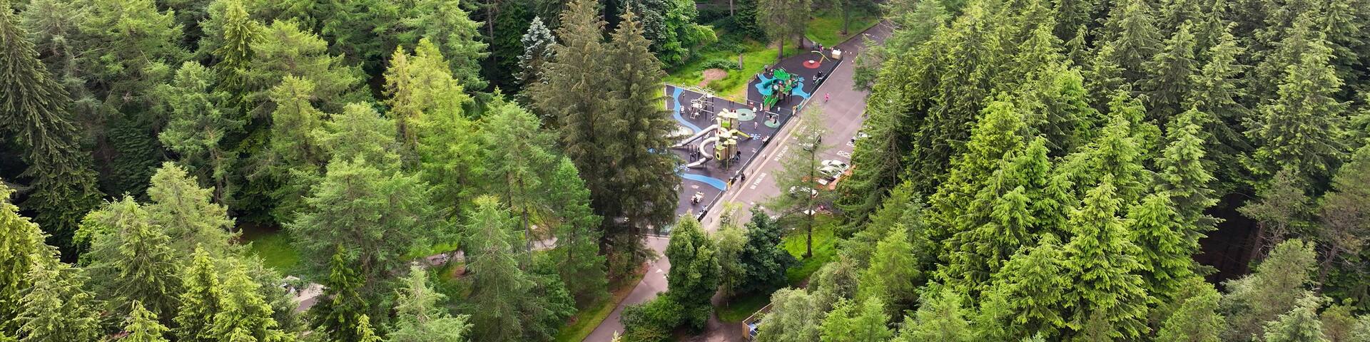 Aerial View of the Gortin Glen Forest Park Omagh County Tyrone Northern Ireland