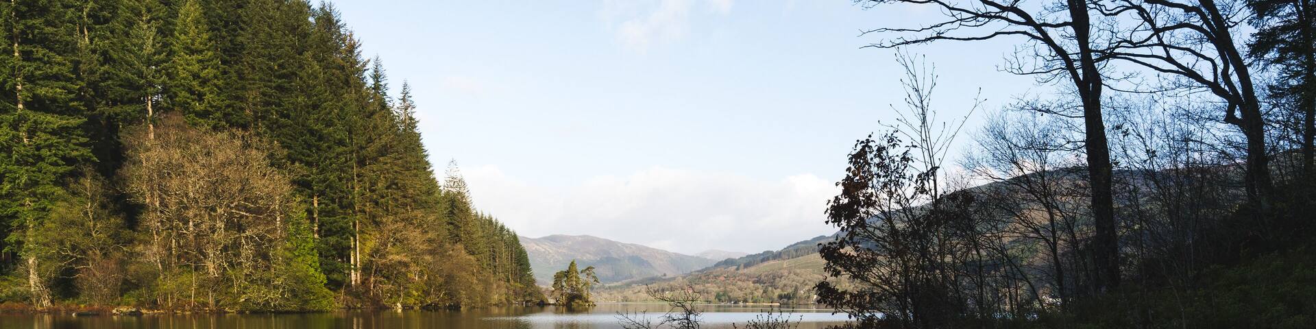 Canoe at lake shore in the morning