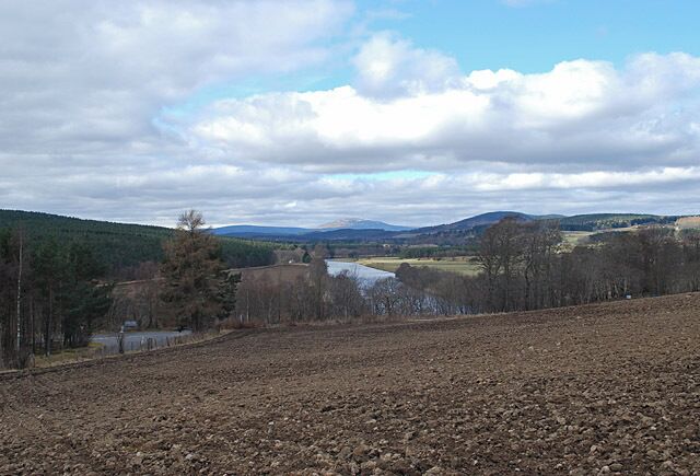Across a ploughed field towards the River Dee