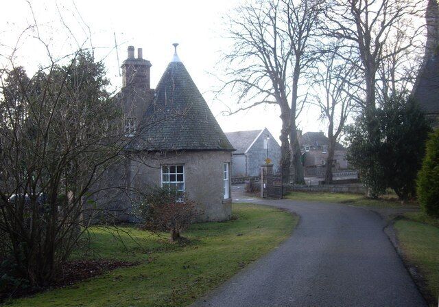 Kincardine Lodge Exit to North Deeside road from Kincardine House driveway.