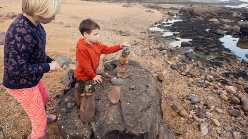 This is such a great pastime at the beach, get your kids to collect small rocks and seaweed and other things you find on the beach and build little people or animals.