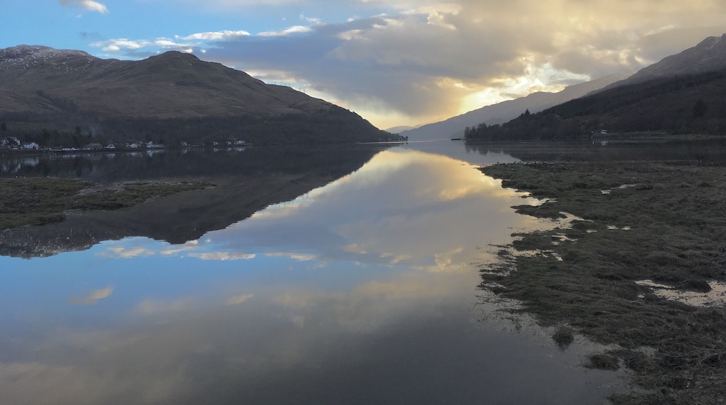 Evening reflections near Loch Lomond in Scotland