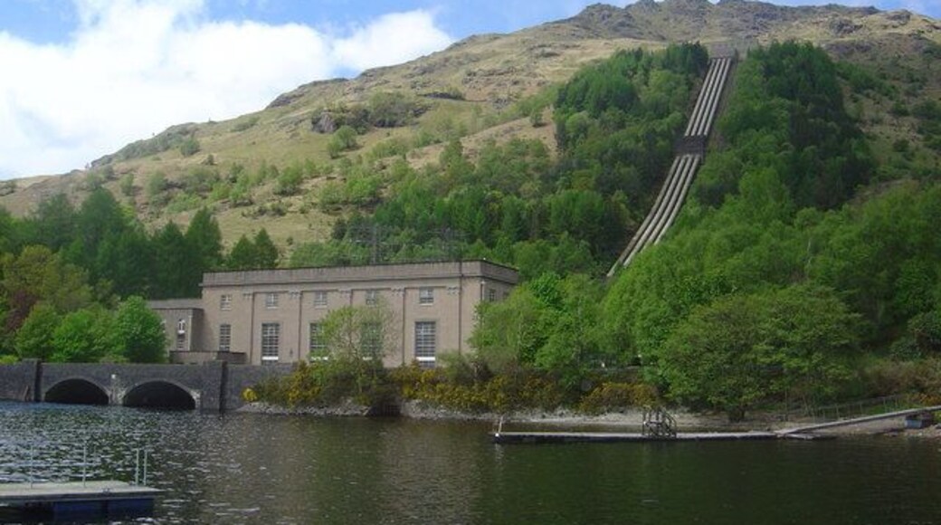 Loch Sloy hydro-electric power station. Photo taken from Inveruglas visitor centre.