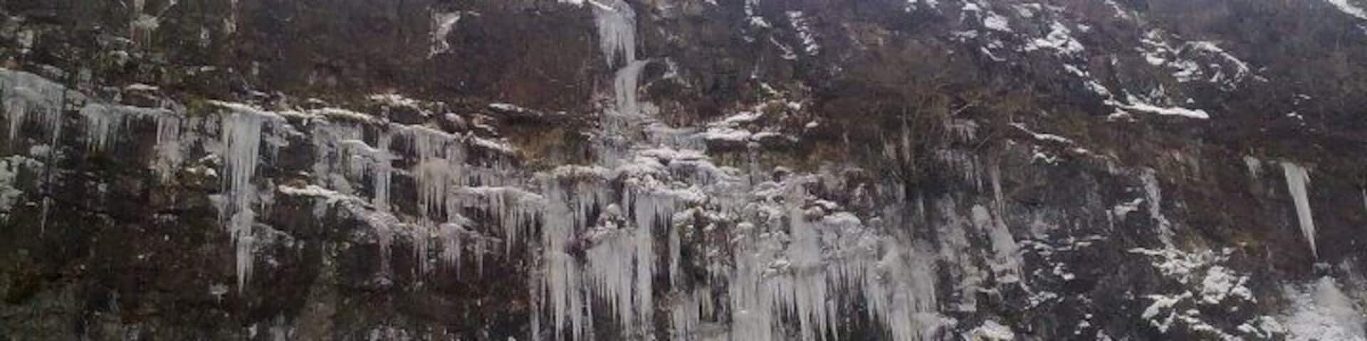 Icicles up the quarry