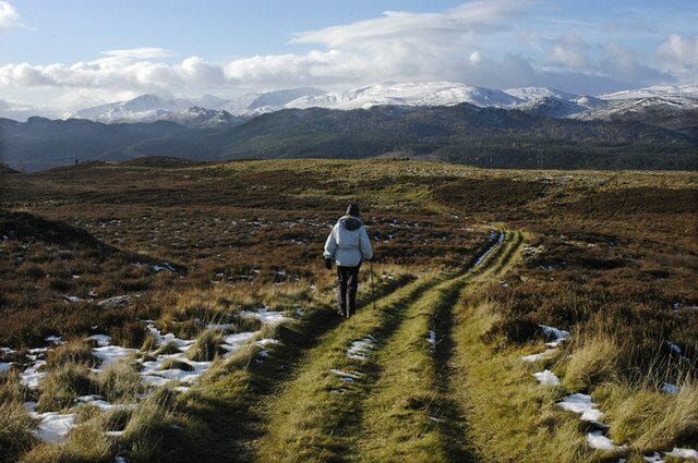 Heading west from Beinn Mhor Looking towards the hills of Affric