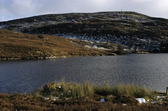 Loch a'Ghreidlein Looking towards Beinn Mhor and the Lord and Lady Tweedmouth monument