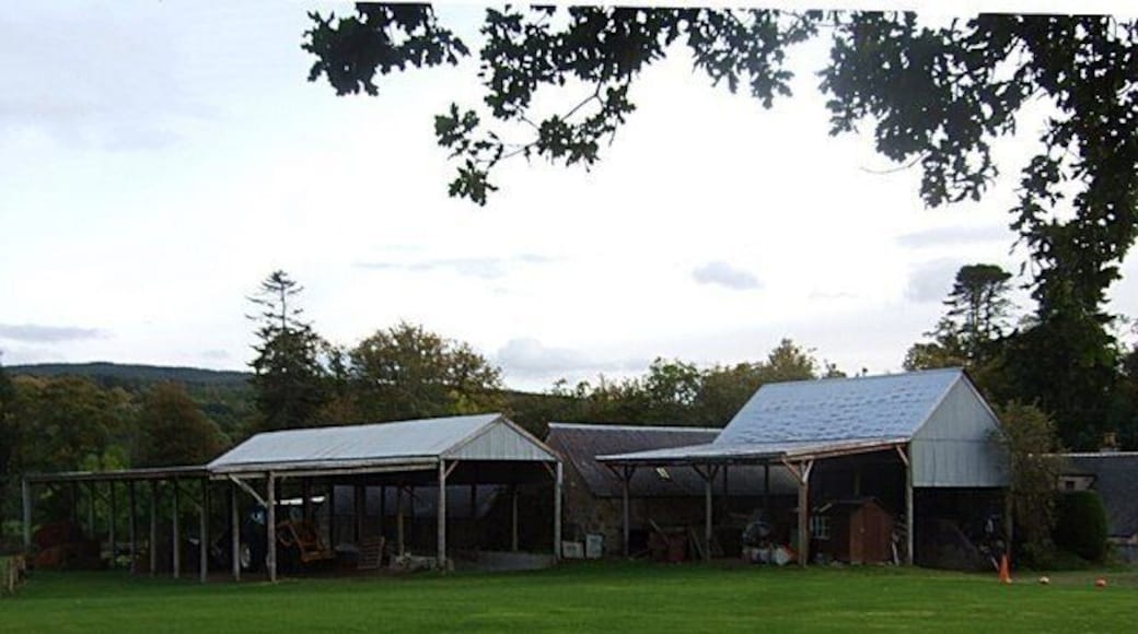 Farm buildings Seen from Tomnacross graveyard.