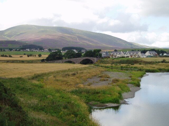 Thankerton Bridge. The river Clyde flows under this bridge near the South Lanarkshire village of Thankerton. The hill in the background is Tinto.
