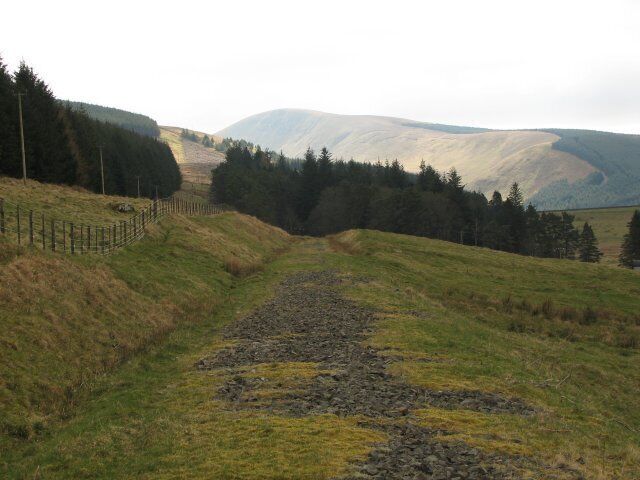 Dismantled railway Railway built to aid the construction of the Talla Reservoir. Garelet Hill can be seen in the distance.