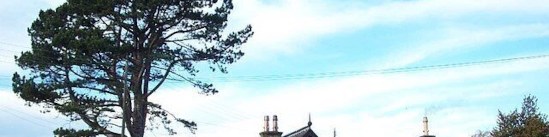 Coulter The building opposite the mill has the looks of an early village school.