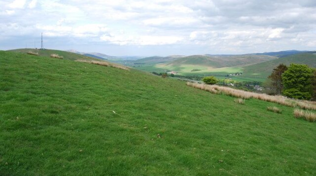 Sheep grazed hilltop above Abington village