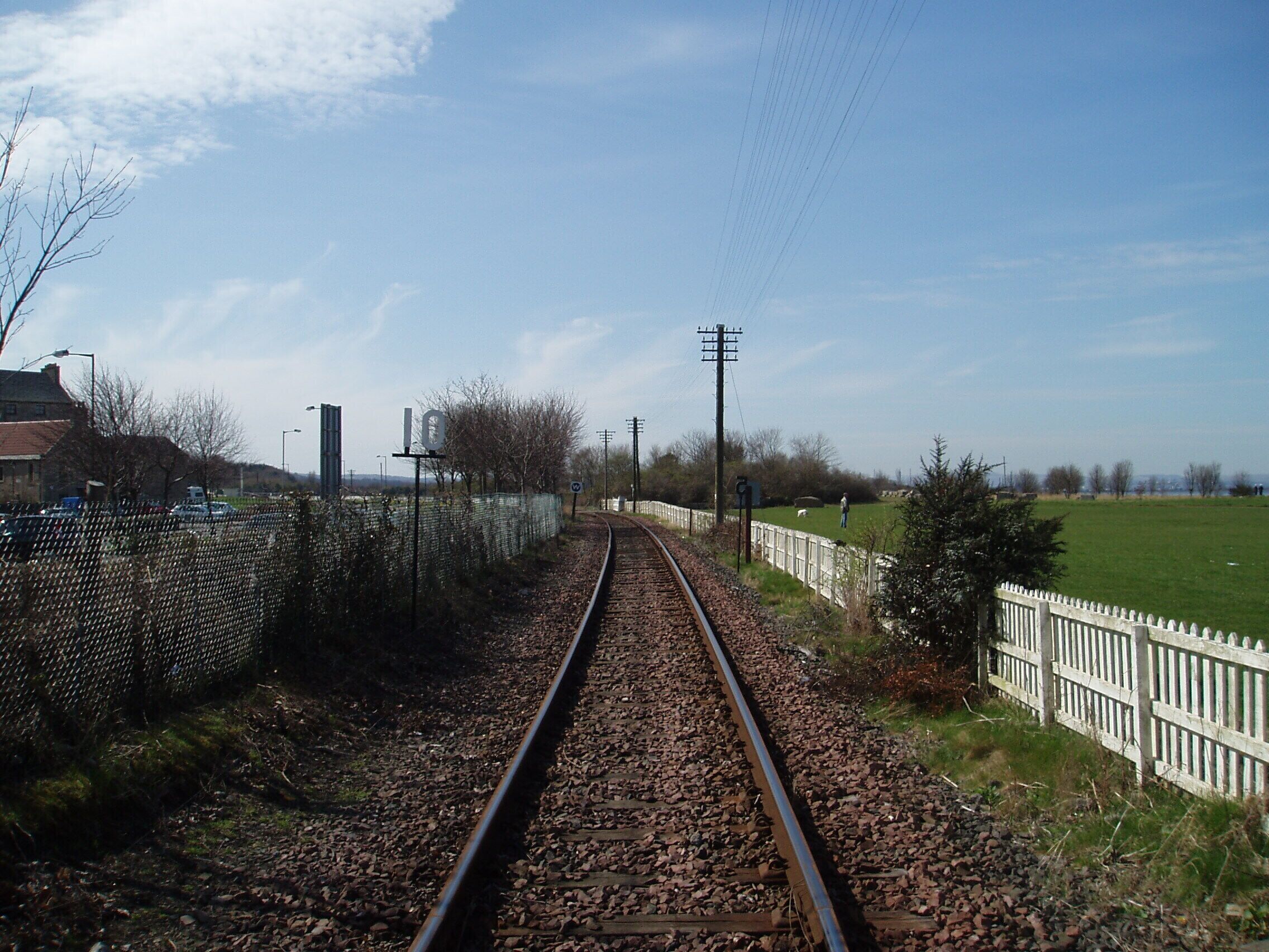 Railway Line Single track railway at foot crossing point looking west