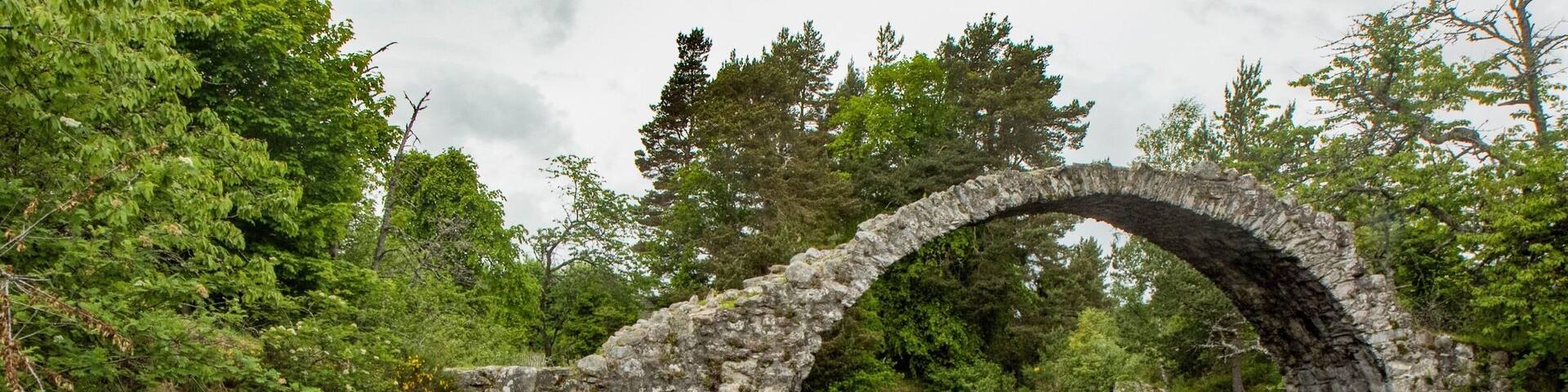 The old cattle bridge at Carrbridge in the cairngorms national park