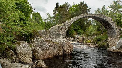 The old cattle bridge at Carrbridge in the cairngorms national park