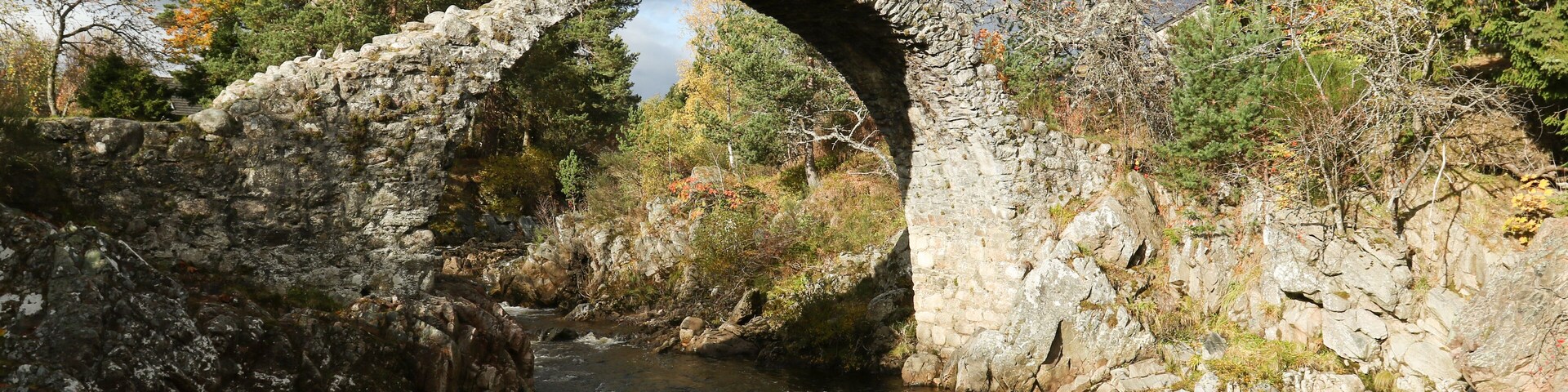The fabulous old packhorse bridge in Carrbridge in the Cairngorms National Park is the oldest stone bridge in the Highlands of Scotland.