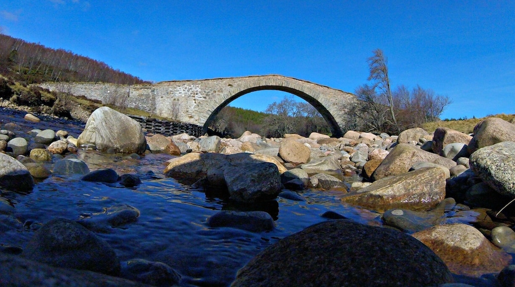 📍Sluggan Bridge, Carrbridge
The less famous and largely unknown bridge associated with Carrbridge, Sluggan Bridge crosses the Dulnain River on the old General Wade Military road c1729 two miles upstream from Carrbridge. Wade originally crossed the Dulnain with a ford which was later replaced in the 1760s with a two-arch bridge. This was swept away during the great flood of the 3rd of August 1829, to be replaced by the current large single span bridge in the 1830s. The bridge has undergone a major repair in 2001 - 2002, by Sustrans as part of the National Cycle Network. Sluggan Bridge is category A listed and a scheduled monument. The Wade Road is an ancient right of way. The Highland Council Archaeology Unit identifies, protects, promotes and interprets the archaeological heritage of the Scottish Highlands for the benefit of residents and visitors. We provide information and advice on archaeology - especially the conservation, management and interpretation of historic sites, monuments and landscapes. A short walk up river you will find a small beach, well very small beach and a nice deep pool for a swim on a warm day.
#Aquatrove