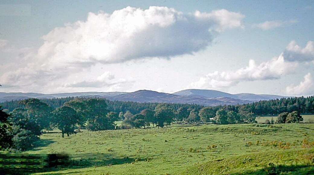 NE from just west of Gatehouse-of-Fleet to hills of Girthon district of Kirkcudbrightshire. View from the A75 (Gretna - Stranraer) road.