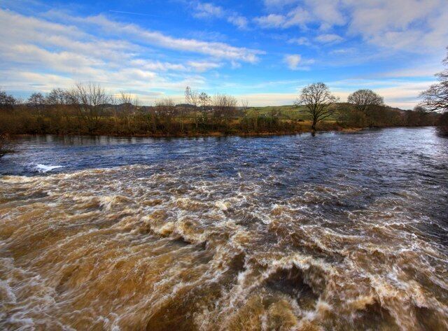 River Ken, with water from Glenlee Tailrace Emerging In The Foreground