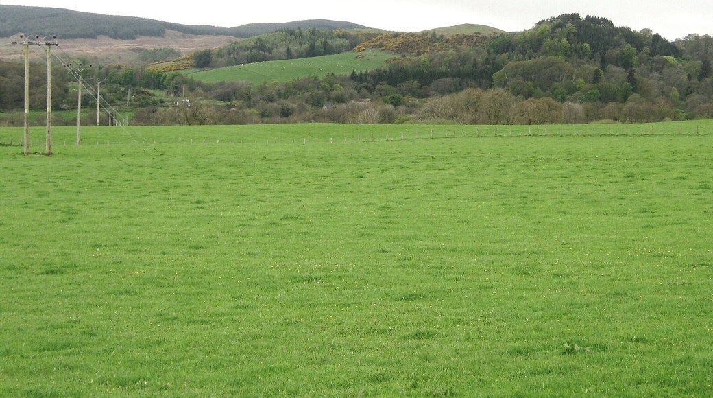 Site of a Roman fortlet, Girthon. This fortlet was only discovered in the late 1940's by aerial photography. It has been excavated and re-covered so there is nothing visible from ground level.