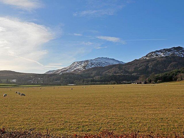 Fields to West of Comrie, Bioran Dalhonzie and Mor Bheinn in the distance