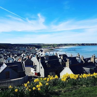 Stopped off at this spot to eat our cone. Couldn't have asked for a better view over Cullen. #Green