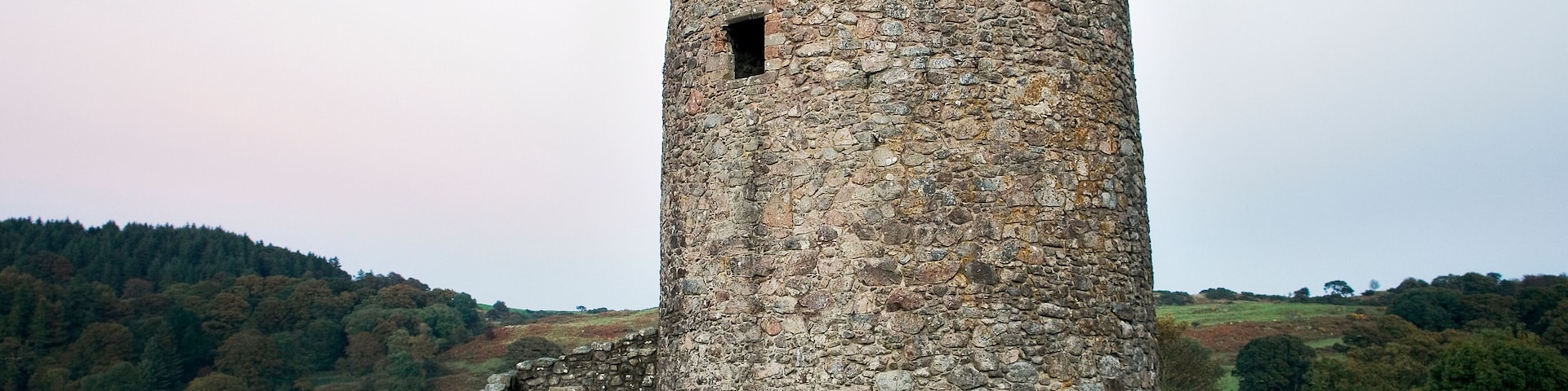 Orchardton Tower, an ancient fortified round tower house near Dalbeattie in the Dumfries and Galloway region of SW Scotland