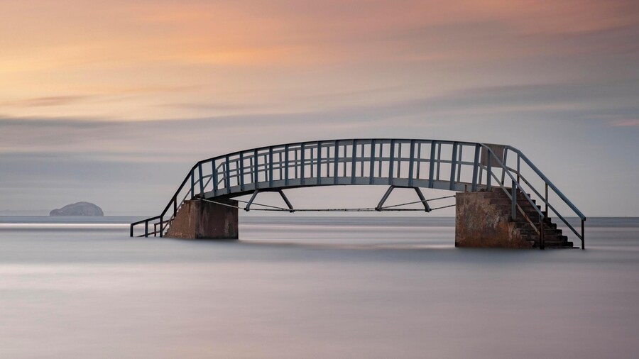 Known locally as the Bridge to Knowhere. Bass Rock in the background.