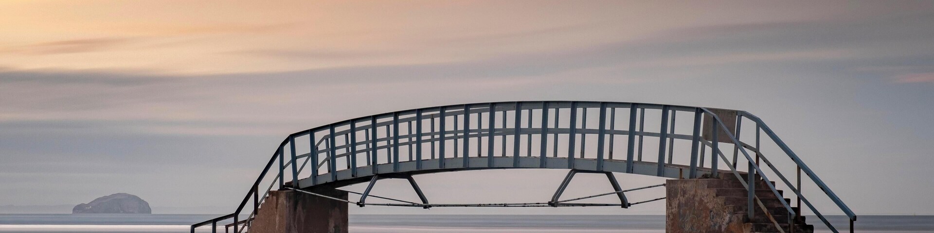 Known locally as the Bridge to Knowhere. Bass Rock in the background.
