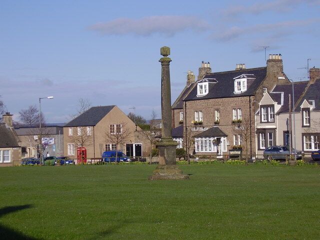 Swinton, Berwickshire The 18th Century Market Cross standing on the village green