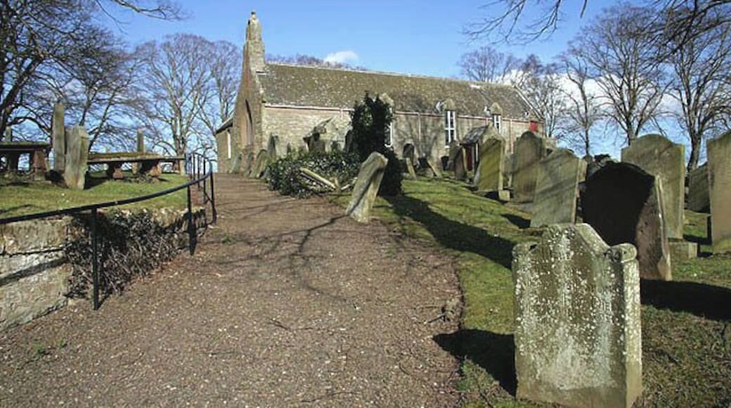 Swinton Kirk This 1729 kirk was extensively rebuilt on an earlier site of medieval fragments with later additions in 1782, 1837 and 1910. Although the first written record of a church on this site is in 1098, Christian worship has taken place in Swinton for over 1300 years. The bell, called Mary, is also known as the Flodden Bell, as it was rung in 1513 to sound the death of King James IV and many of his followers at the Battle of Flodden. The bell is inscribed:- MARIA EST NOMEN MEUM, 1499 (Mary is my name, 1499) (Source: Borders and Berwick, an Architectural Guide by Charles Alexander Strang and a Swinton Kirk information leaflet).