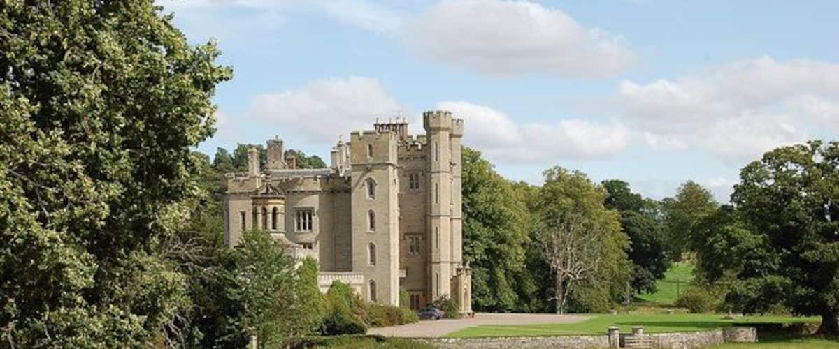 Duns Castle from the west Looking from the signposted track back to the main road from the estate walks.