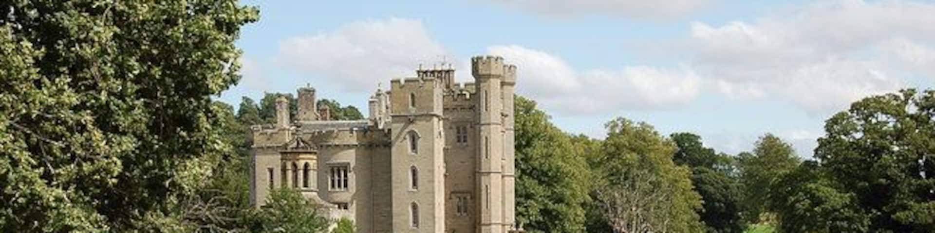 Duns Castle from the west Looking from the signposted track back to the main road from the estate walks.
