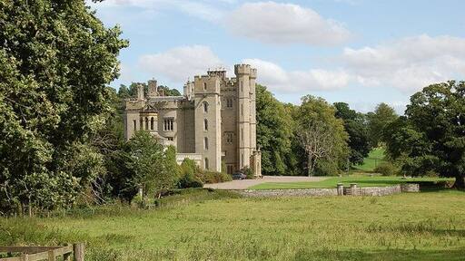 Duns Castle from the west Looking from the signposted track back to the main road from the estate walks.