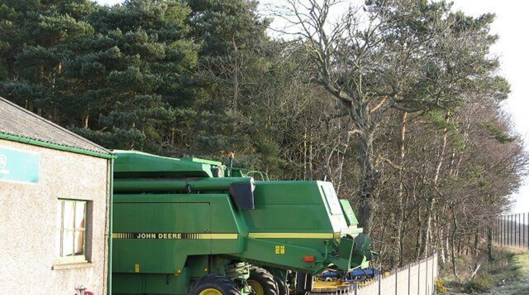 Any colour you like as long as it's green Well several actually. Netherton Tractors, a John Deere dealer, beside Tolmuir Wood.