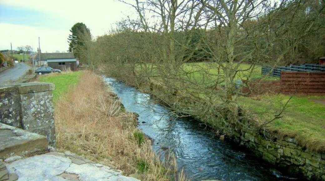 Vinny Water, Letham, Angus, looking downstream Picture taken from the Bridge over the Vinny Water at The Den, Letham.