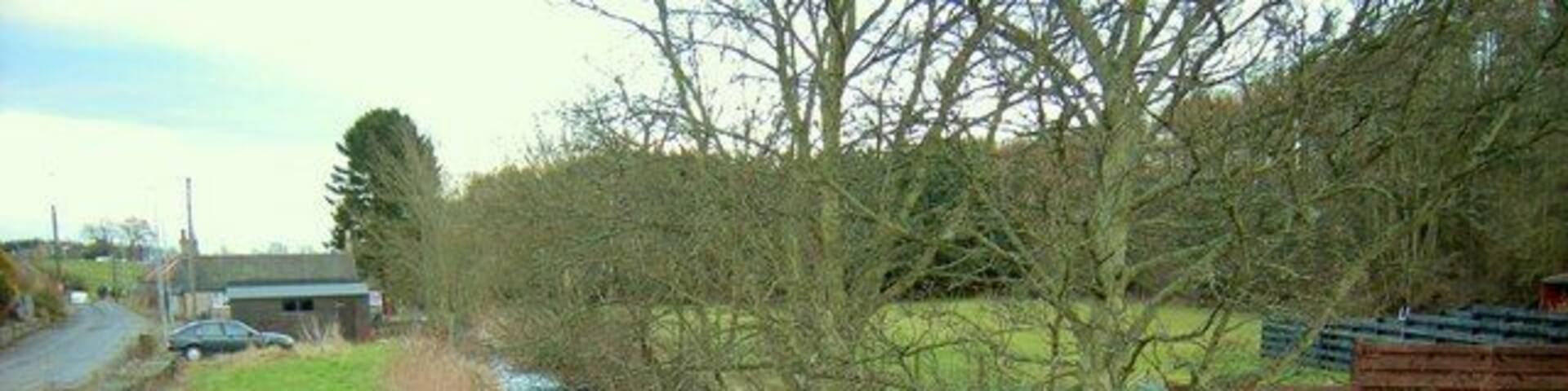 Vinny Water, Letham, Angus, looking downstream Picture taken from the Bridge over the Vinny Water at The Den, Letham.
