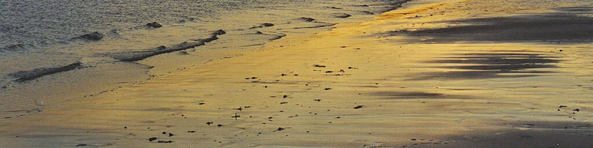 Sunset from Sands beach Late summer evenings here can be superb. The Outer Hebrides can be seen on the left.