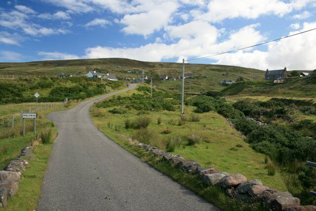 Approaching Melvaig A steep climb after crossing the Allt Loch na Cloiche Gile greets travellers to Melvaig.