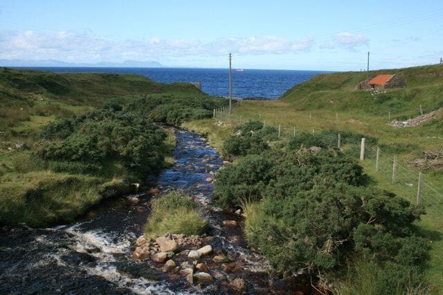 Allt Loch na Cloiche Gile Tumbling through the isolated crofting community of Melvaig.