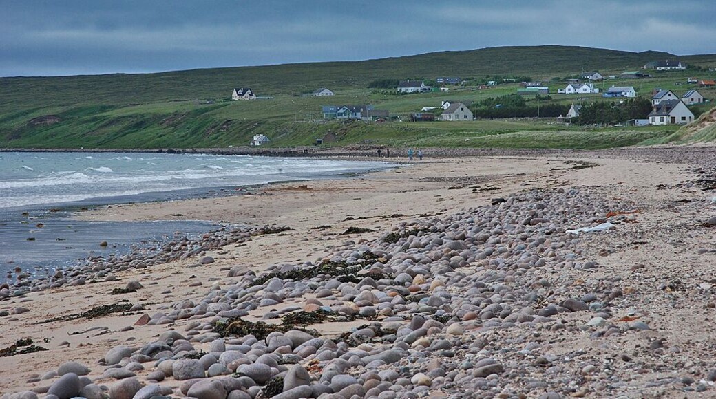 The beach by Big Sand Looking along the superb beach towards the township.