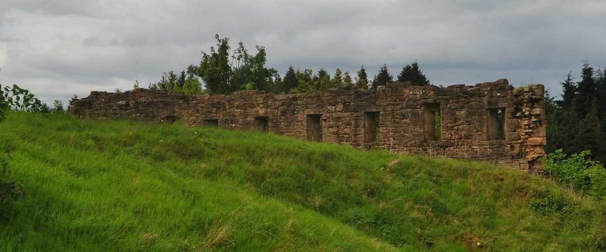 Much reduced ruins of Castle with connections to Mary, Queen of Scots. Lanarkshire; Scotland.