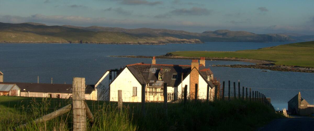 View from the hill behind the St. Magnus Bay Hotel in Hillswick