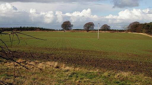Arable farmland at Humbie Viewed from the public path to Costerton.